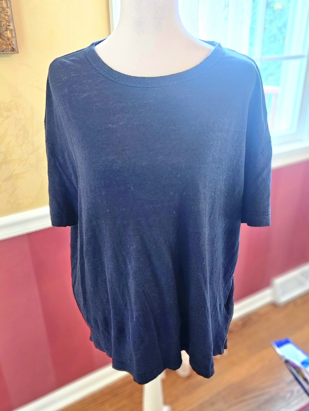 Banana Republic Navy Short-Sleeve Crew Tee